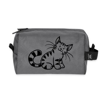 Cartoon Kitten - Recycelte Kulturtasche - Anthrazit - Vorne