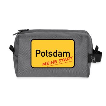 POTSDAM - MY CITY - Recycled Toiletry Zip Bag - anthracite - Front