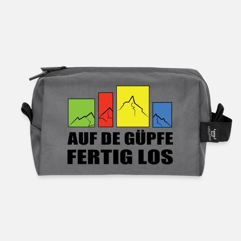 on the Güpfe get set, go-on the summits, get set, go - Recycled Toiletry Zip Bag - anthracite