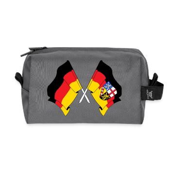 Drapeau de l’Allemagne et de la Sarre franchis - Trousse de toilette en tissu recyclé - anthracite - Devant