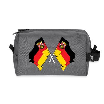Zwei Flaggen Rheinland palz - Recycelte Kulturtasche - Anthrazit - Vorne