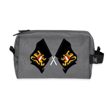 Deux drapeaux Brabant flamand Belgique - Trousse de toilette en tissu recyclé - anthracite - Devant