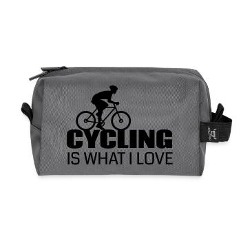 Fahrradfahren ist was ich liebe - Recycelte Kulturtasche - Anthrazit - Vorne