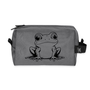 Frog Outlines - Recycled Toiletry Zip Bag - anthracite - Front
