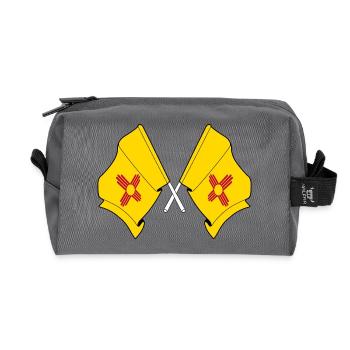 Zwei Flaggen durchquerten New Mexico - Recycelte Kulturtasche - Anthrazit - Vorne