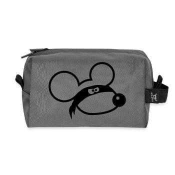 Mouse Evil Robber Ninja Raid Thief Cloth Eyes - Recycled Toiletry Zip Bag - anthracite - Front
