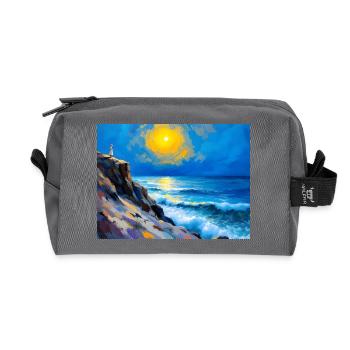 Mom on the Beach 6 - Recycled Toiletry Zip Bag - anthracite - Front