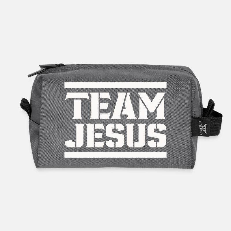 jesus team - Recycelte Kulturtasche - Anthrazit