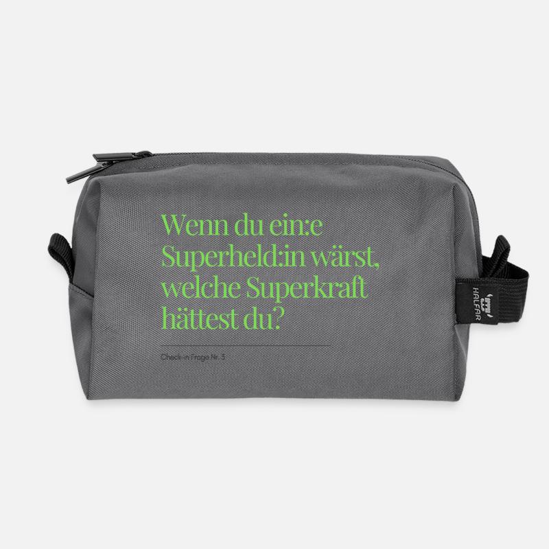 Check-in Question No. 3 - Recycled Toiletry Zip Bag - anthracite