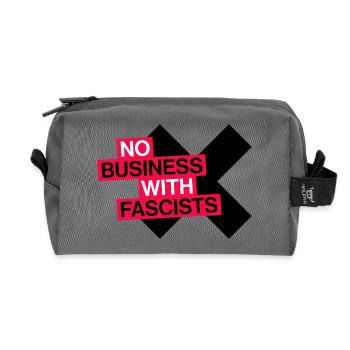 NO BUSINESS WITH FASCISTS - Recycled Toiletry Zip Bag - anthracite - Front