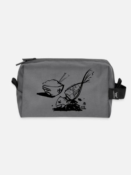 Fisch und Reis - Recycelte Kulturtasche - Anthrazit