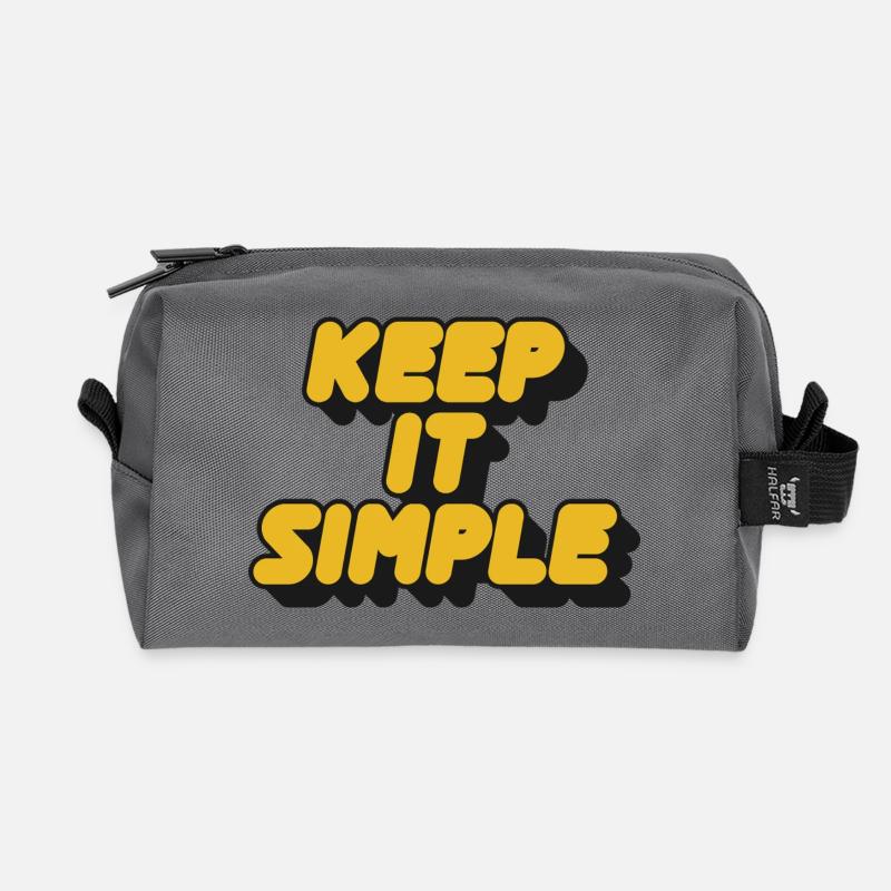 Keep It Simple Retro Bold - Recycled Toiletry Zip Bag - anthracite