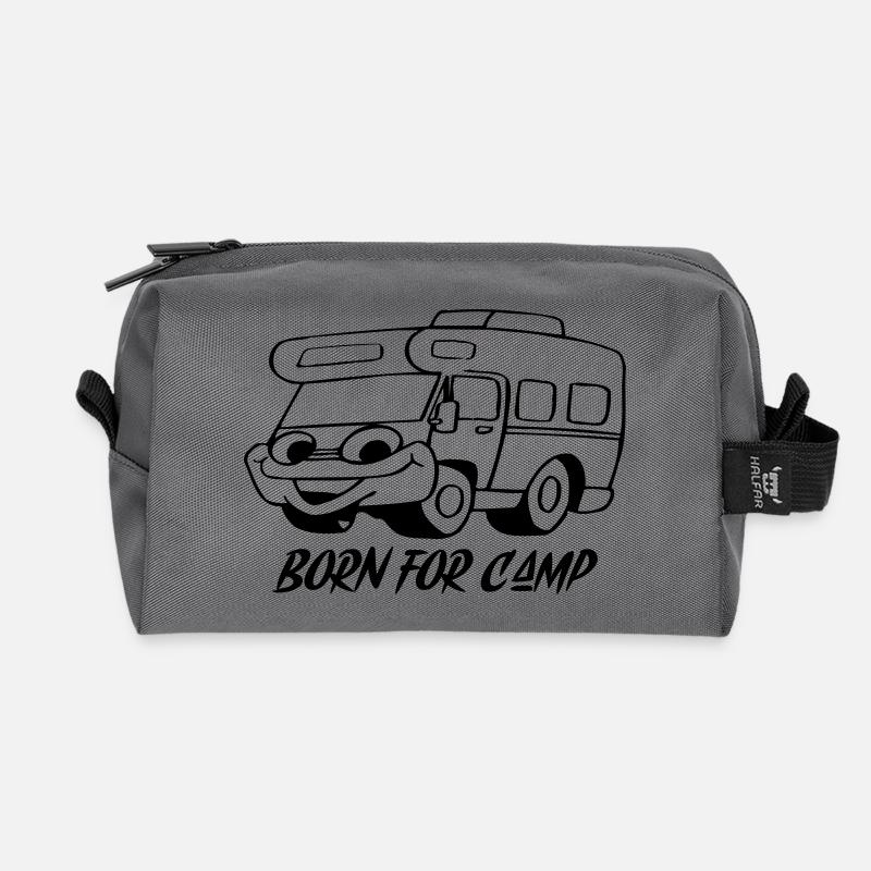 Born for Camp - Recycelte Kulturtasche - Anthrazit