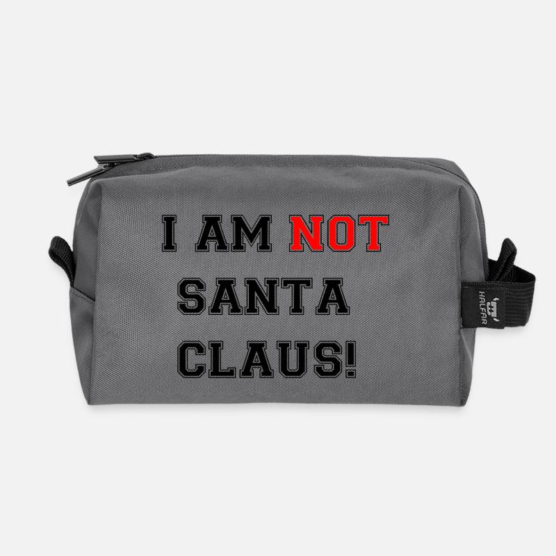 Ich bin nicht der Weihnachtsmann! - Recycelte Kulturtasche - Anthrazit