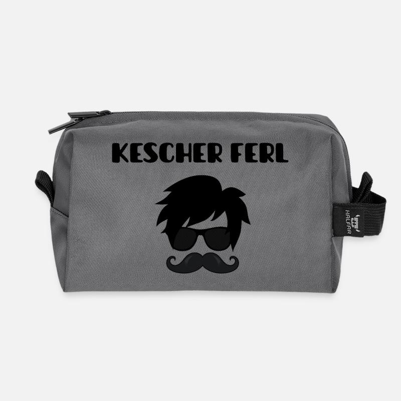 Handsome Guy Motif - Recycled Toiletry Zip Bag - anthracite