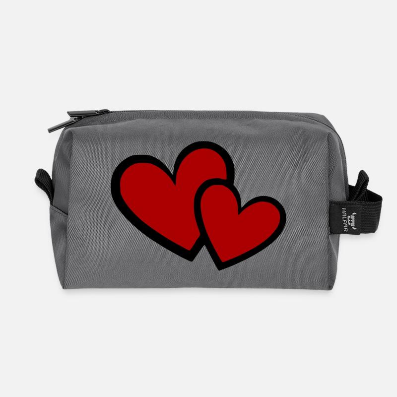 Valentinstag Herz rot Valentinstag Geschenk Valen - Recycelte Kulturtasche - Anthrazit