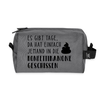 Konfettikanone - Recycelte Kulturtasche - Anthrazit - Vorne