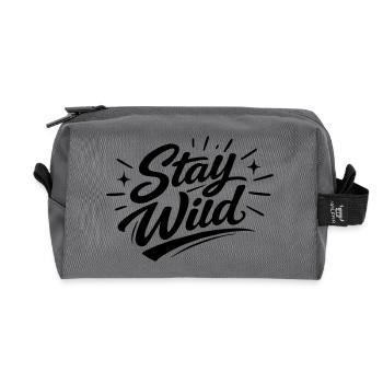 Bleib wild  - Recycelte Kulturtasche - Anthrazit - Vorne