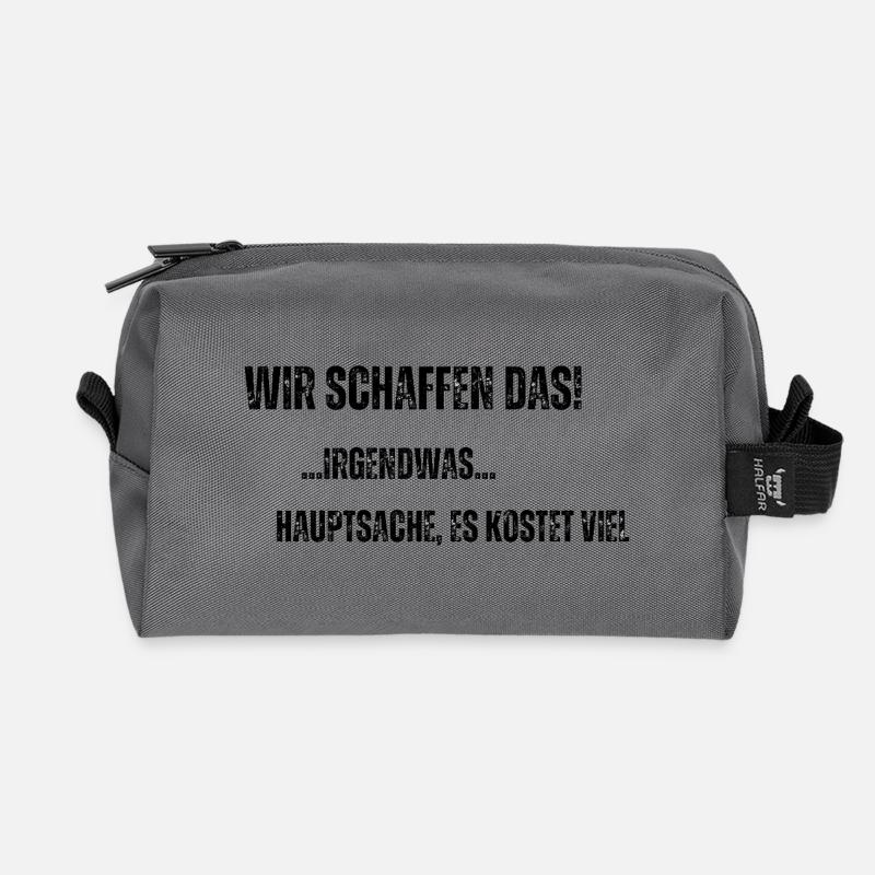 Wir schaffen das - Recycelte Kulturtasche - Anthrazit