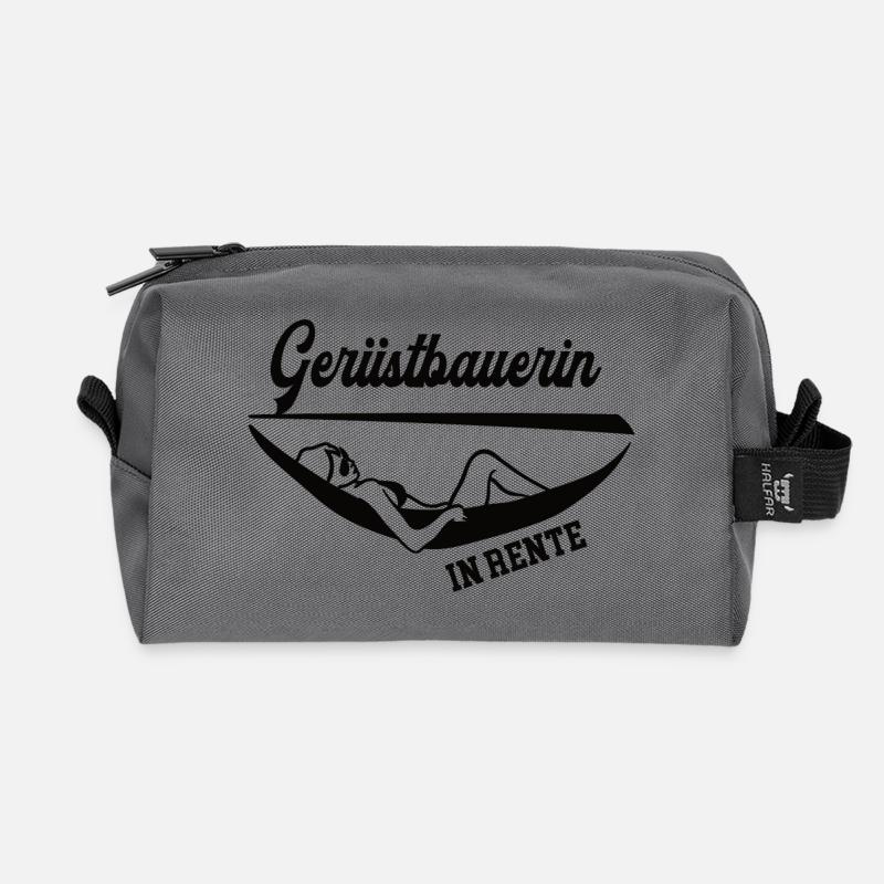 Gerüstbauerin in Rente Rentenbeginn Gerüstbau - Recycelte Kulturtasche - Anthrazit