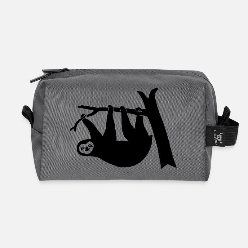 faultier faul climbing klettern baum ast wald - Recycelte Kulturtasche - Anthrazit