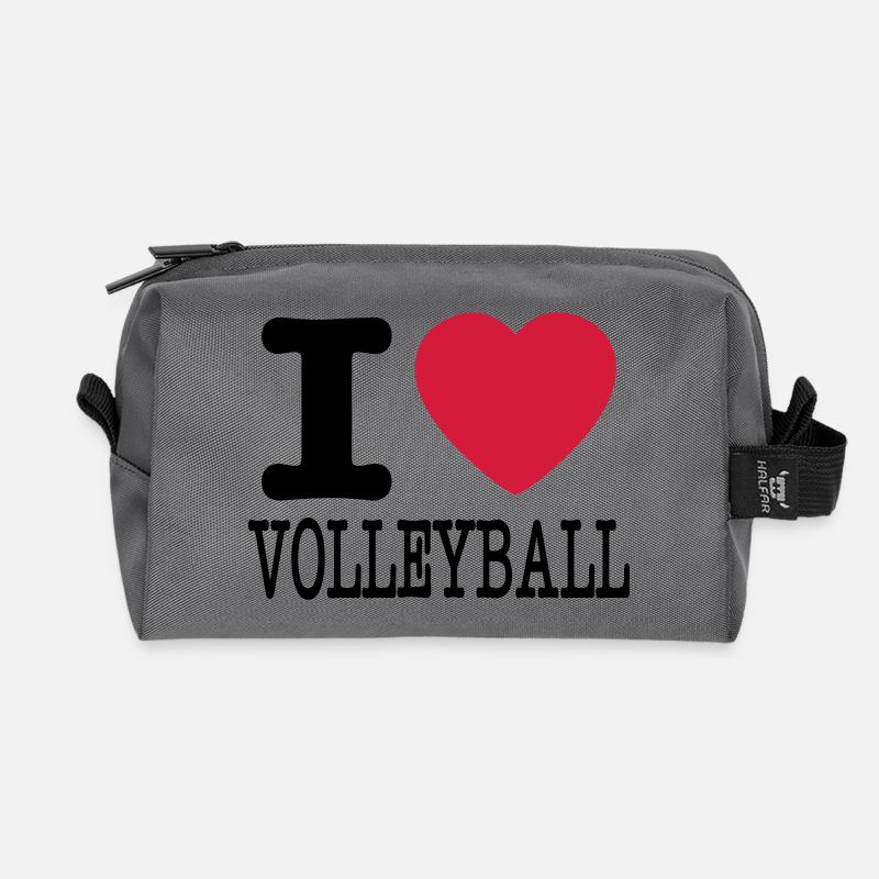 ich liebe Volleyball / ich liebe Volleyballhemd - Recycelte Kulturtasche - Anthrazit