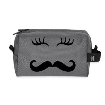 Moustache et cils - Trousse de toilette en tissu recyclé - anthracite - Devant