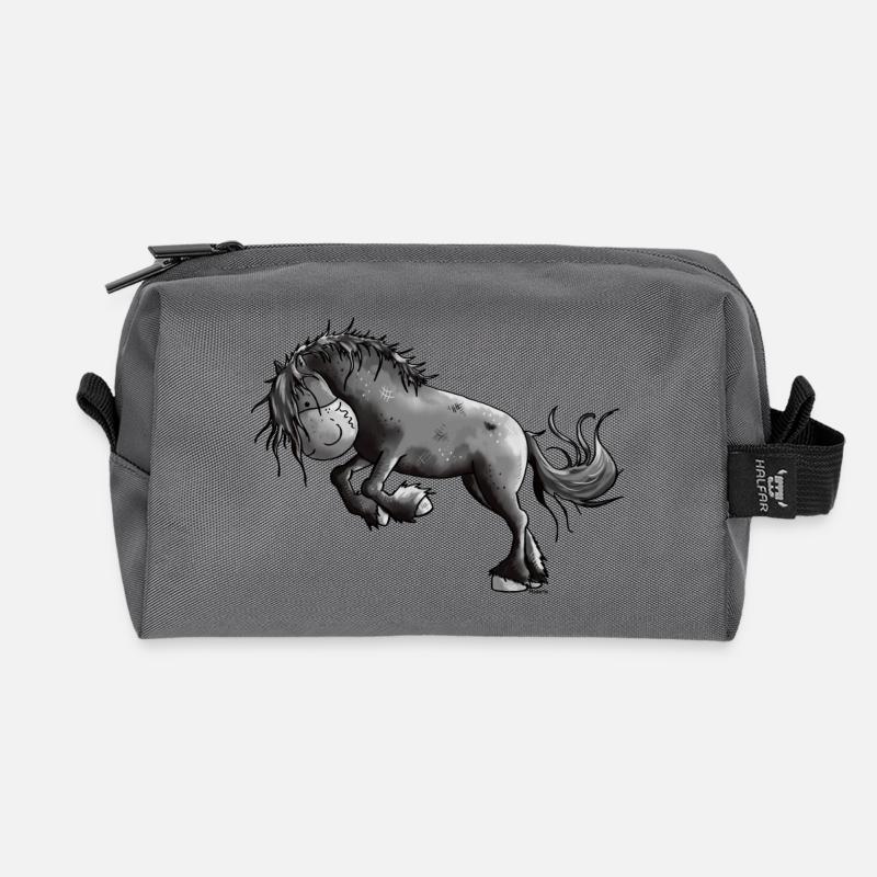 Wilder Friese - Pferd - Recycelte Kulturtasche - Anthrazit