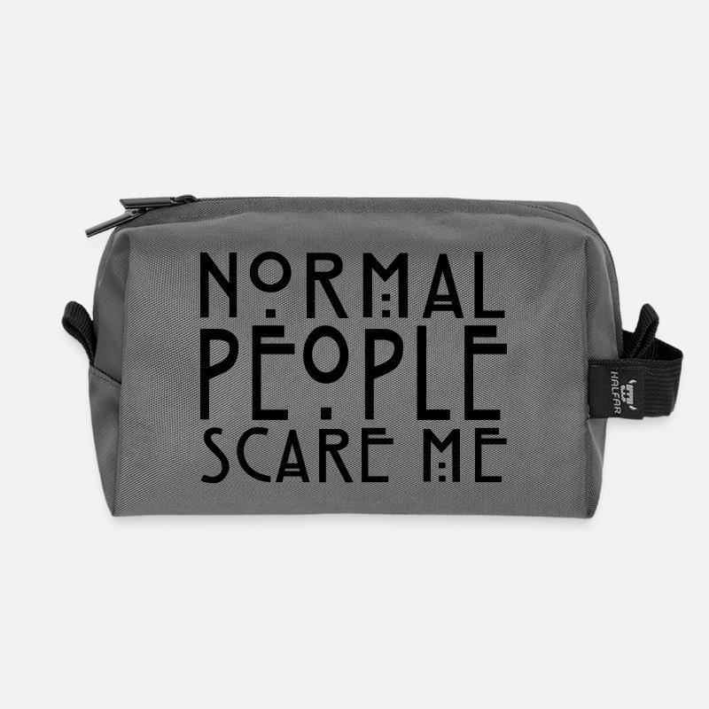 Normal People Scare Me - Recycled Toiletry Zip Bag - anthracite