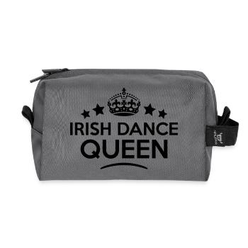irish dance queen keep calm style copy - Recycled Toiletry Zip Bag - anthracite - Front