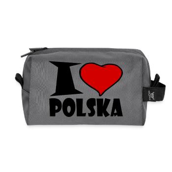 I Love Polska - I love Poland - Recycled Toiletry Zip Bag - anthracite - Front