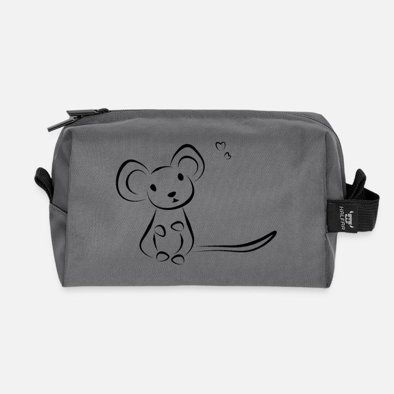 Mouse pet - Doeslief - Recycled Toiletry Zip Bag - anthracite