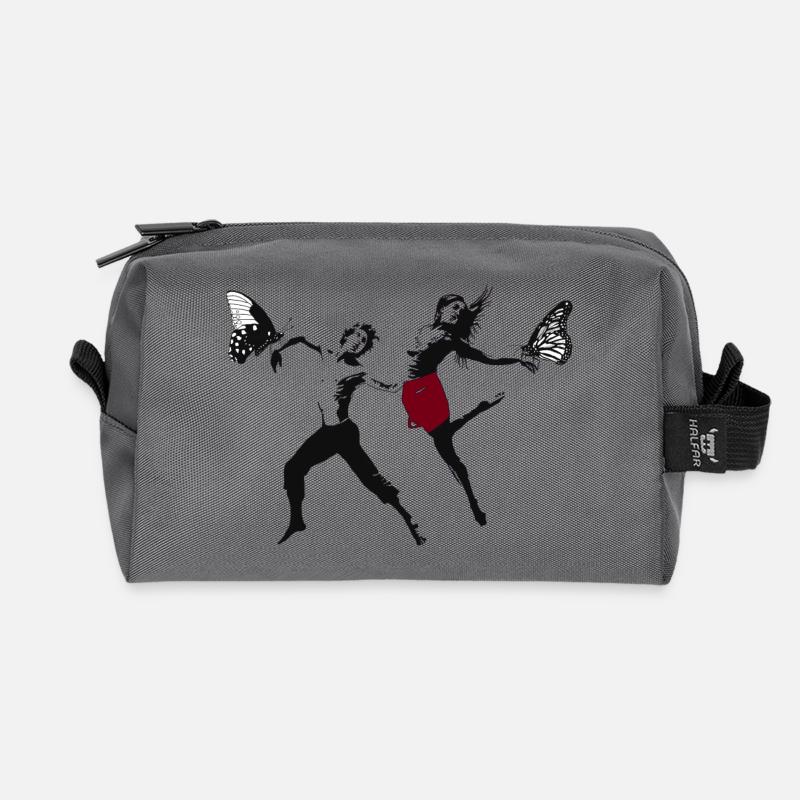 Modern Dance - Recycled Toiletry Zip Bag - anthracite