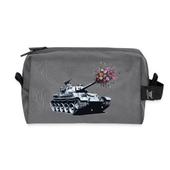 Panzer Bouquet - Recycled Toiletry Zip Bag - anthracite - Front