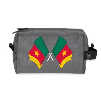 Deux drapeaux Cameroun - Trousse de toilette en tissu recyclé - anthracite - Devant