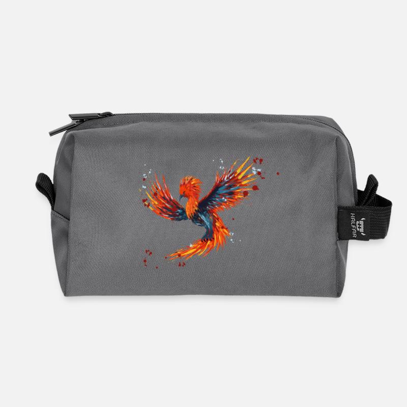 Phoenix Watercolor - Recycelte Kulturtasche - Anthrazit