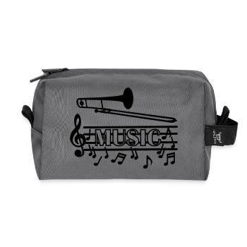 Logo de la musique du trombone - Trousse de toilette en tissu recyclé - anthracite - Devant