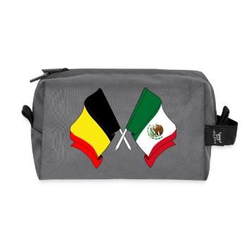 Drapeau de la Belgique, drapeau du Mexique - Trousse de toilette en tissu recyclé - anthracite - Devant