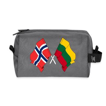 Drapeau Norvège, drapeau Lituanie - Trousse de toilette en tissu recyclé - anthracite - Devant
