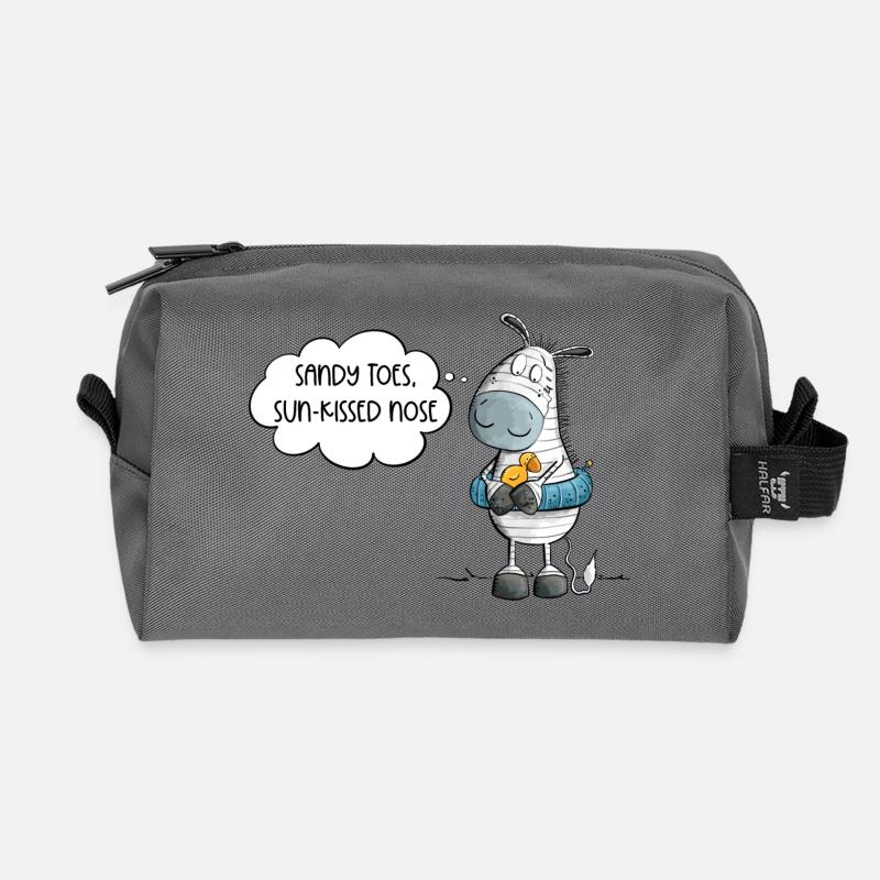 Zebra Sommer Strand Spruch - Recycelte Kulturtasche - Anthrazit
