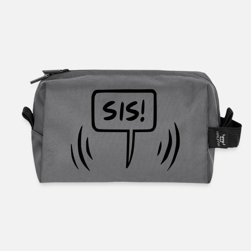 Sis Schwester Sprechblase - Recycelte Kulturtasche - Anthrazit