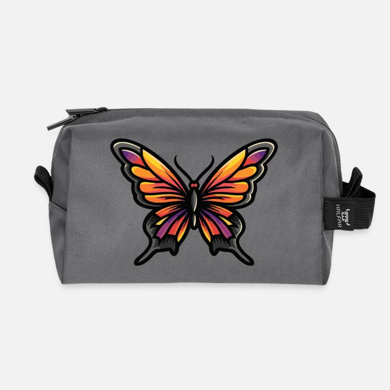 Schmetterling Comic - Recycelte Kulturtasche - Anthrazit