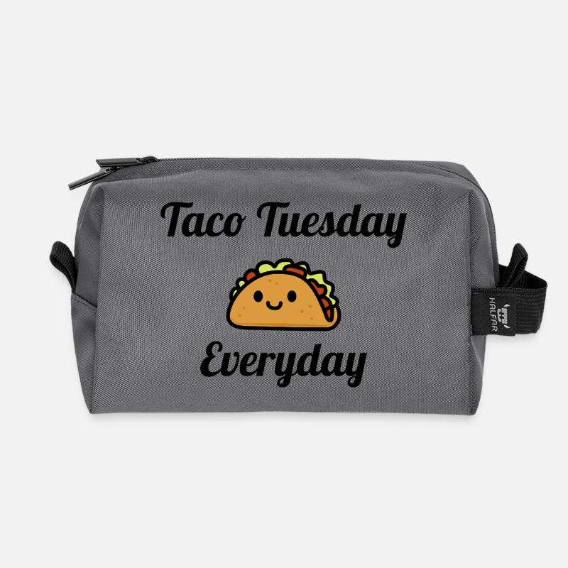 Skurriles Taco-Design - Recycelte Kulturtasche - Anthrazit
