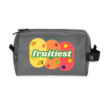 ou Are the Fruitiest – Funny Colorful Fruit Design - Recycled Toiletry Zip Bag - anthracite - Front