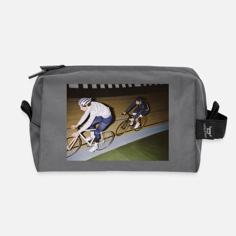 Rennradfahrer – Vintage Bahn - Recycelte Kulturtasche - Anthrazit
