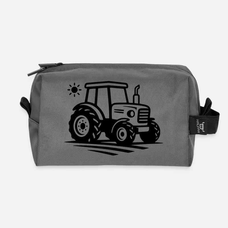 Landwirtschaft & Bauernhof | Traktor Logo - Recycelte Kulturtasche - Anthrazit