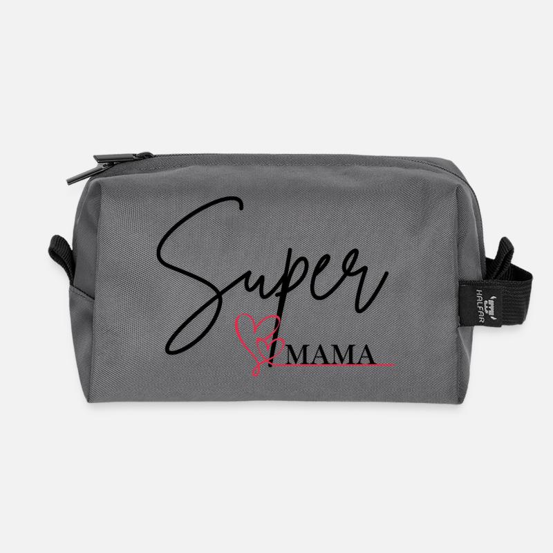 Super-Mama - Recycelte Kulturtasche - Anthrazit