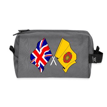 Lancashire & Great Britain Flag - Recycled Toiletry Zip Bag - anthracite - Front
