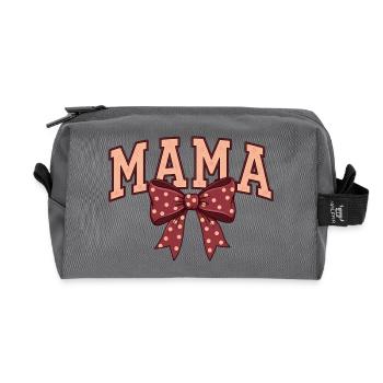 Mom Bow Dots – Mom Motif - Trousse de toilette en tissu recyclé - anthracite - Devant