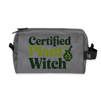 Herbalist Certified Plant Witch Professional Gear - Recycled Toiletry Zip Bag - anthracite - Front
